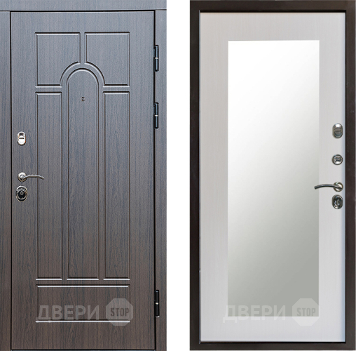 Входная металлическая Дверь Престиж Арка Зеркло Пастораль Лиственница белая в Лыткарино