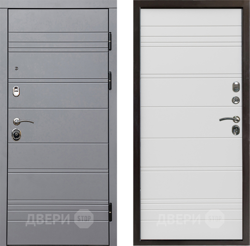 Входная металлическая Дверь Престиж Линия Грэй Line Белый в Лыткарино