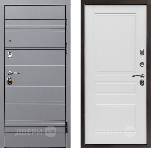 Входная металлическая Дверь Престиж Линия Грэй Классика Лиственница белая в Лыткарино