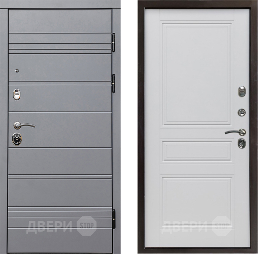 Входная металлическая Дверь Престиж Линия Грэй Классика Белый матовый в Лыткарино