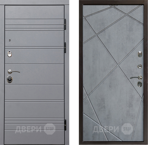 Входная металлическая Дверь Престиж Линия Грэй Лучи Бетон темный в Лыткарино