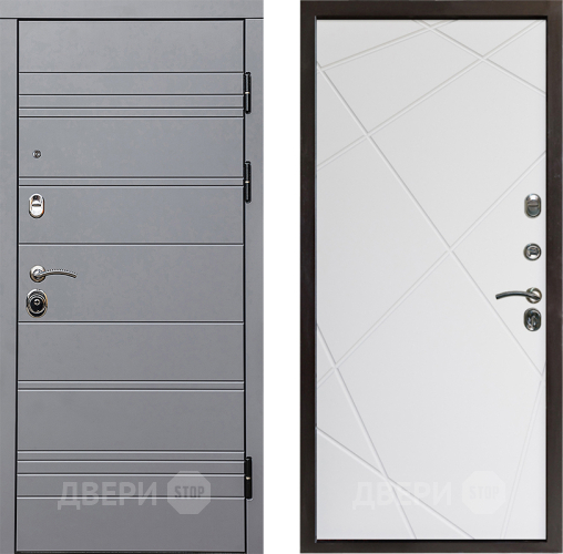 Входная металлическая Дверь Престиж Линия Грэй Лучи Бетон белый в Лыткарино