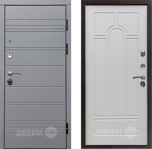 Входная металлическая Дверь Престиж Линия Грэй Арка Лиственница белая в Лыткарино