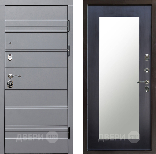 Входная металлическая Дверь Престиж Линия Грэй Зеркло Пастораль Венге в Лыткарино