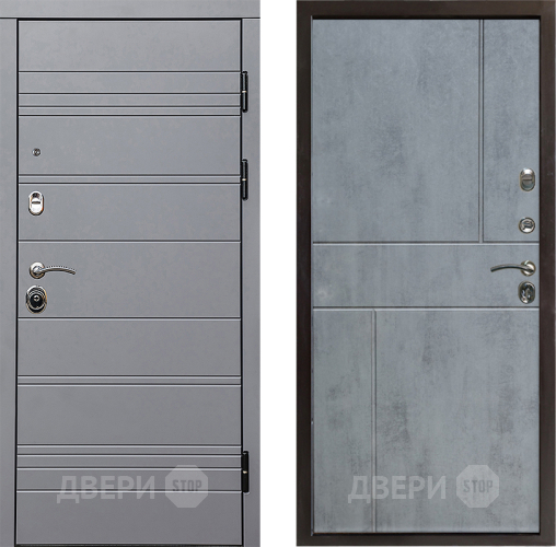 Входная металлическая Дверь Престиж Линия Грэй Горизонт Бетон темный в Лыткарино