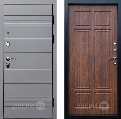 Входная металлическая Дверь Престиж Линия Грэй Премиум Орех темный в Лыткарино