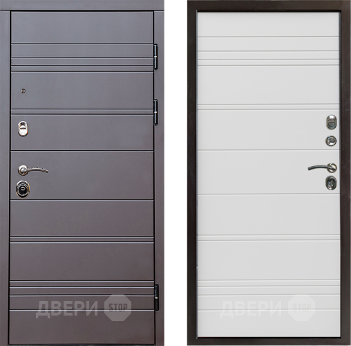 Входная металлическая Дверь Престиж Линия Браун Line Белый в Лыткарино