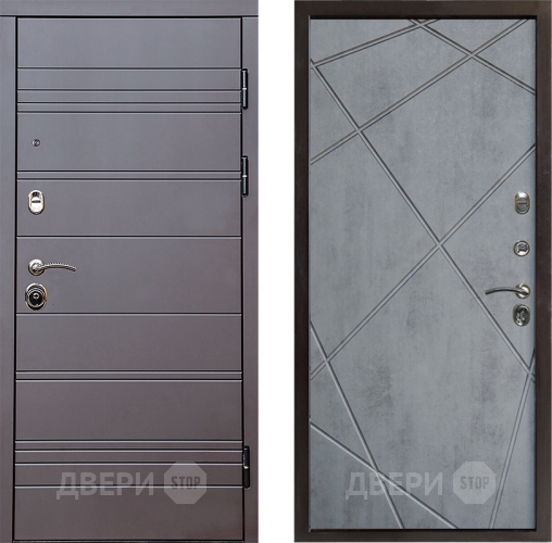 Входная металлическая Дверь Престиж Линия Браун Лучи Бетон темный в Лыткарино