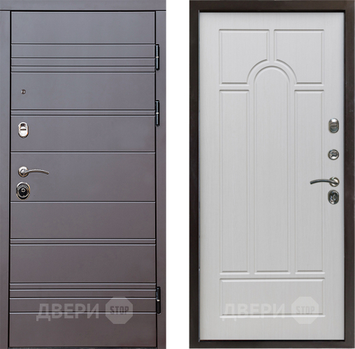 Входная металлическая Дверь Престиж Линия Браун Арка Лиственница белая в Лыткарино