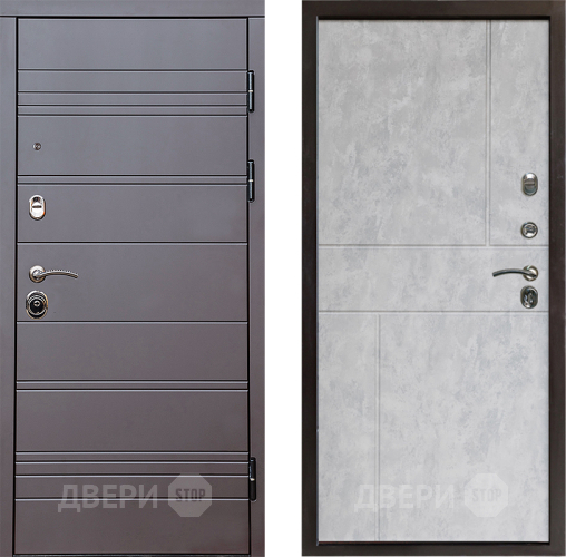 Входная металлическая Дверь Престиж Линия Браун Горизонт Бетон светлый в Лыткарино