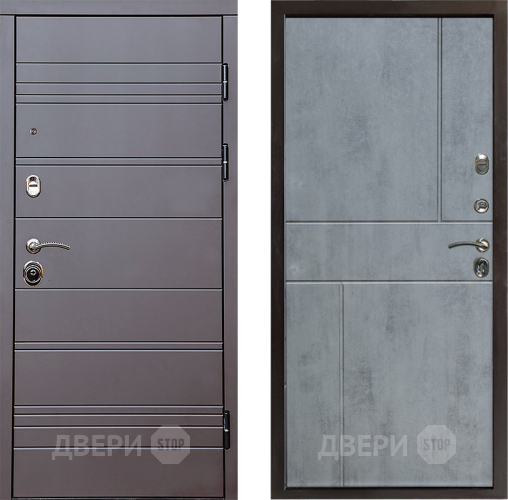 Входная металлическая Дверь Престиж Линия Браун Горизонт Бетон темный в Лыткарино