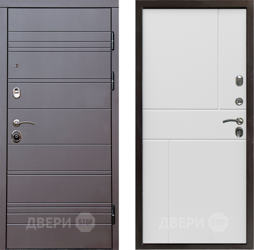 Входная металлическая Дверь Престиж Линия Браун Горизонт Бетон белый в Лыткарино