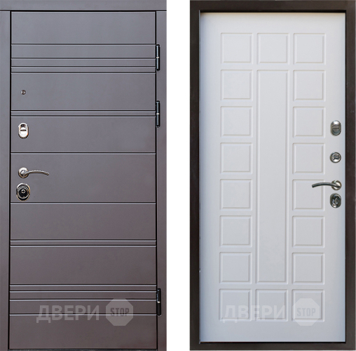 Входная металлическая Дверь Престиж Линия Браун Престиж Белое дерево в Лыткарино