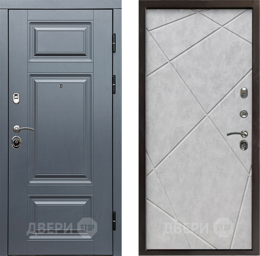 Входная металлическая Дверь Престиж Премиум Лучи Бетон светлый в Лыткарино