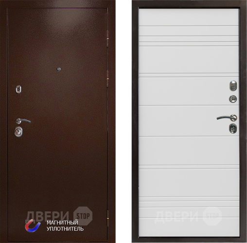 Входная металлическая Дверь Престиж Медь Line Белый в Лыткарино