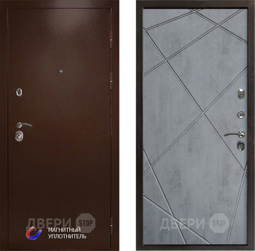 Входная металлическая Дверь Престиж Медь Лучи Бетон темный в Лыткарино