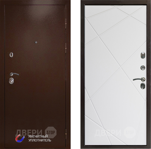 Входная металлическая Дверь Престиж Медь Лучи Бетон белый в Лыткарино