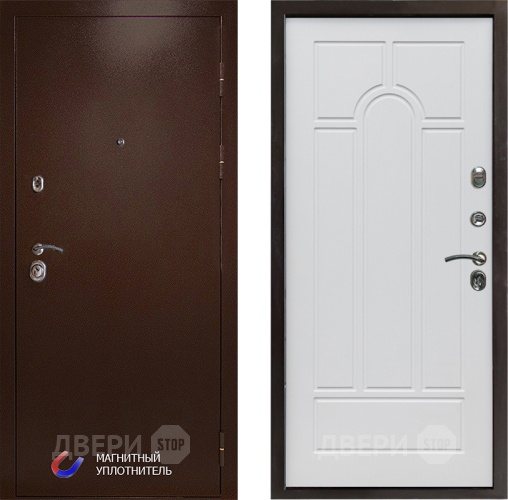 Входная металлическая Дверь Престиж Медь Арка Белое дерево в Лыткарино