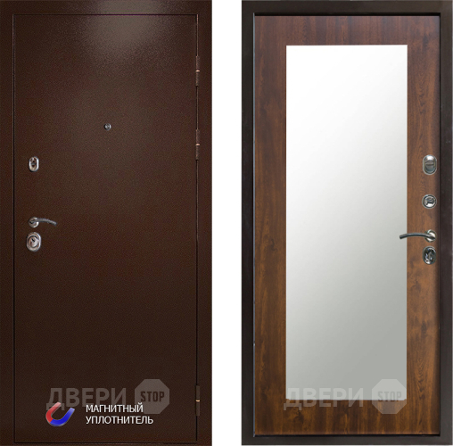 Входная металлическая Дверь Престиж Медь Зеркло Пастораль Дуб в Лыткарино