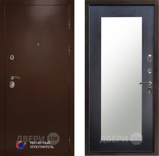 Входная металлическая Дверь Престиж Медь Зеркло Пастораль Венге в Лыткарино