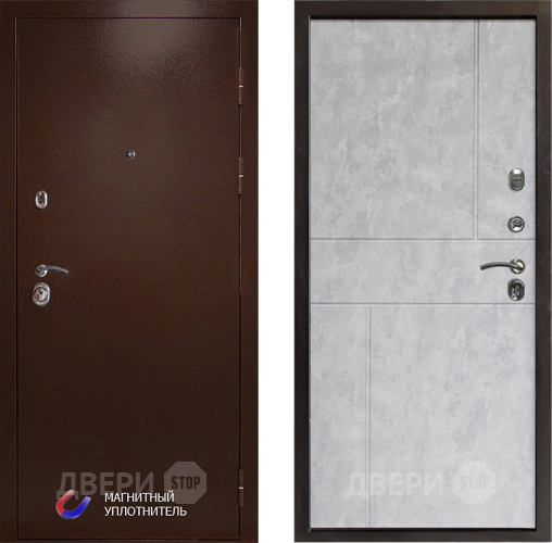 Входная металлическая Дверь Престиж Медь Горизонт Бетон светлый в Лыткарино