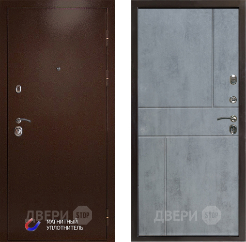 Входная металлическая Дверь Престиж Медь Горизонт Бетон темный в Лыткарино