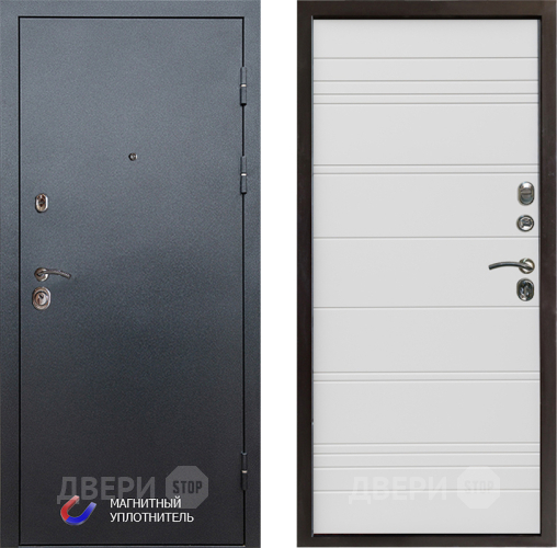 Входная металлическая Дверь Престиж Графит Line Белый в Лыткарино