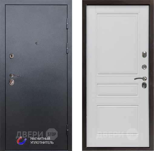 Входная металлическая Дверь Престиж Графит Классика Белый матовый в Лыткарино