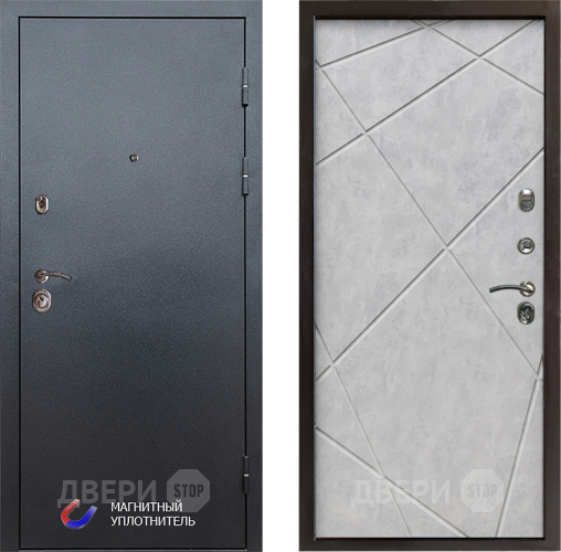 Входная металлическая Дверь Престиж Графит Лучи Бетон светлый в Лыткарино