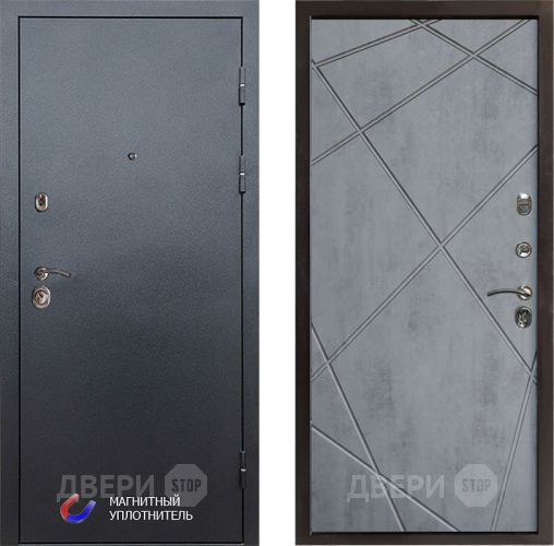 Входная металлическая Дверь Престиж Графит Лучи Бетон темный в Лыткарино