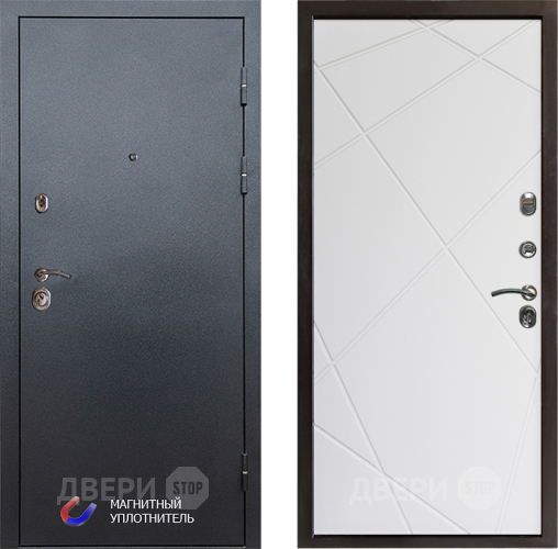 Входная металлическая Дверь Престиж Графит Лучи Бетон белый в Лыткарино