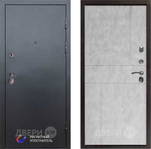 Входная металлическая Дверь Престиж Графит Горизонт Бетон светлый в Лыткарино