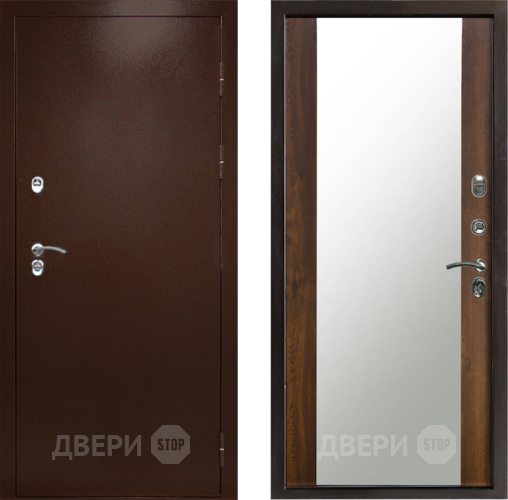 Входная металлическая Дверь Престиж TERMO с терморазрывом Снегирь Медь Зеркало Дуб в Лыткарино