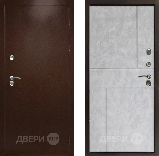 Входная металлическая Дверь Престиж TERMO с терморазрывом Снегирь Медь Горизонт Бетон светлый в Лыткарино
