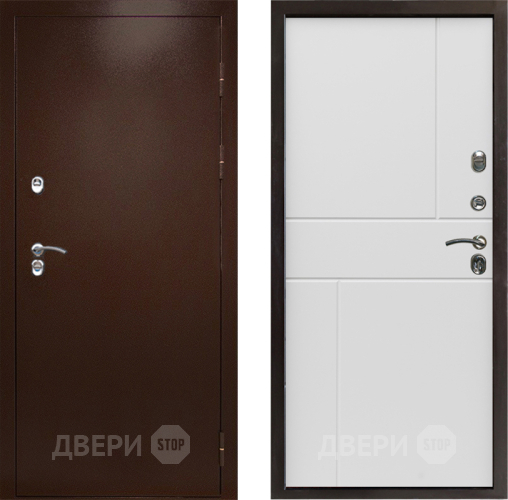 Входная металлическая Дверь Престиж TERMO с терморазрывом Снегирь Медь Горизонт Бетон белый в Лыткарино