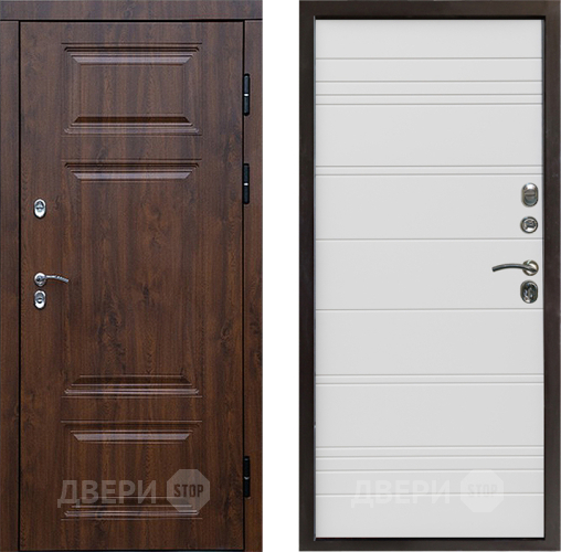 Входная металлическая Дверь Престиж TERMO с терморазрывом Премиум Орех Line Белый в Лыткарино