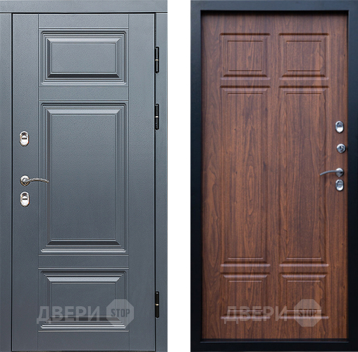 Входная металлическая Дверь Престиж TERMO с терморазрывом Премиум Грэй Премиум Орех темный в Лыткарино