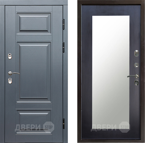 Входная металлическая Дверь Престиж TERMO с терморазрывом Премиум Грэй Зеркало пастораль Венге в Лыткарино