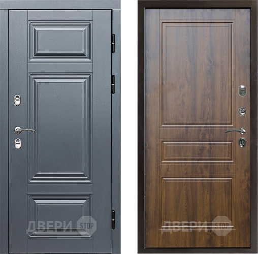 Входная металлическая Дверь Престиж TERMO с терморазрывом Премиум Грэй Классика Дуб в Лыткарино