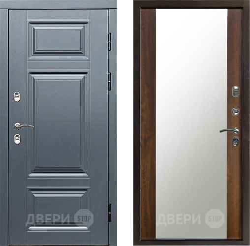 Входная металлическая Дверь Престиж TERMO с терморазрывом Премиум Грэй Зеркало Дуб в Лыткарино