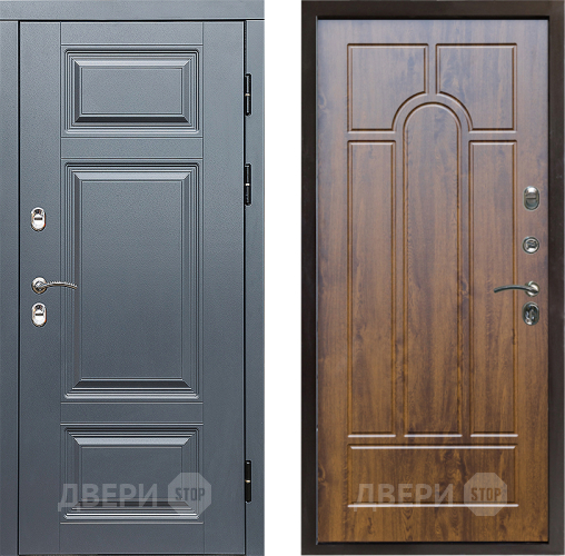 Входная металлическая Дверь Престиж TERMO с терморазрывом Премиум Грэй Арка Дуб в Лыткарино