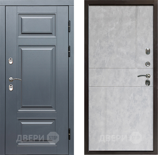 Входная металлическая Дверь Престиж TERMO с терморазрывом Премиум Грэй Горизонт Бетон светлый в Лыткарино