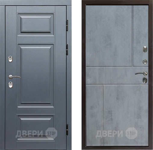 Входная металлическая Дверь Престиж TERMO с терморазрывом Премиум Грэй Горизонт Бетон темный в Лыткарино