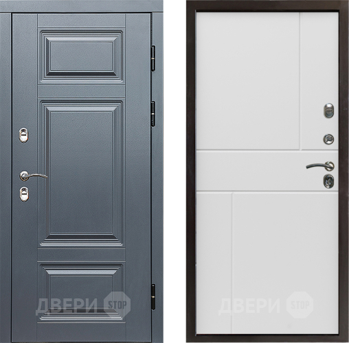 Входная металлическая Дверь Престиж TERMO с терморазрывом Премиум Грэй Горизонт Бетон белый в Лыткарино