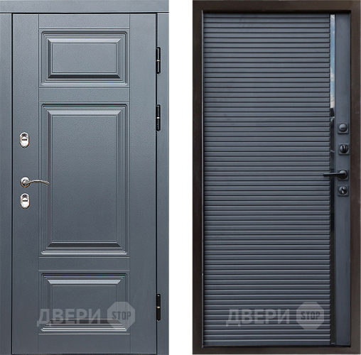 Входная металлическая Дверь Престиж TERMO с терморазрывом Премиум Грэй Porte Черный кварц в Лыткарино