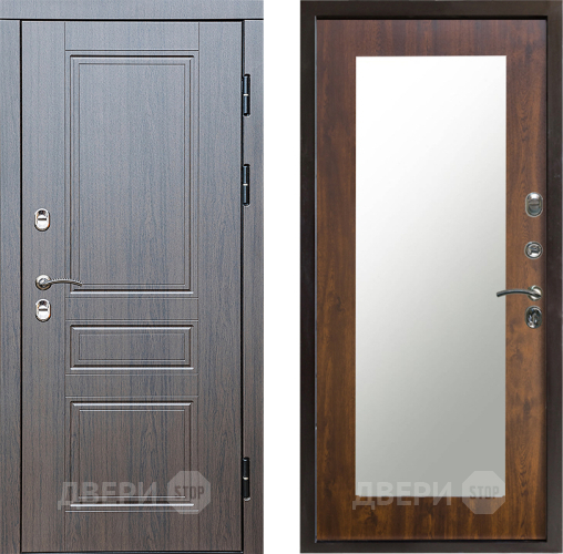 Входная металлическая Дверь Престиж TERMO с терморазрывом Классика Зеркало пастораль Дуб в Лыткарино