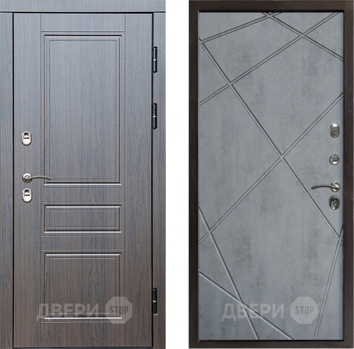 Входная металлическая Дверь Престиж TERMO с терморазрывом Классика Лучи Бетон темный в Лыткарино