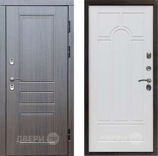 Входная металлическая Дверь Престиж TERMO с терморазрывом Классика Арка Белое дерево в Лыткарино