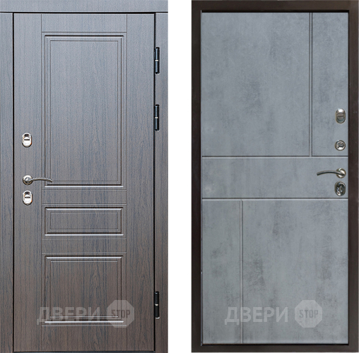 Входная металлическая Дверь Престиж TERMO с терморазрывом Классика Горизонт Бетон темный в Лыткарино