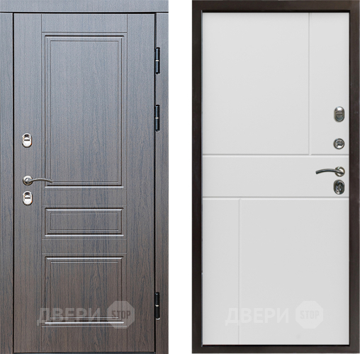 Входная металлическая Дверь Престиж TERMO с терморазрывом Классика Горизонт Бетон белый в Лыткарино
